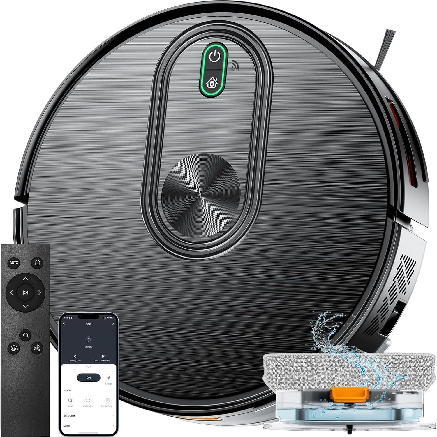 Robot Vacuum and Mop, 6500Pa Suction, 2 in 1 Robotic Vacuum with Gyro Inertial Navigation, 200 Min Runtime, App/Remote/Voice Control